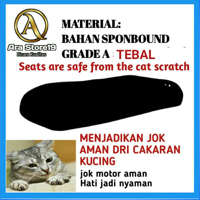 Cover Jok Sarung Penahan CAKARAN KUCING NMAX PCX AEROX VARIO SCOOPY Beat Genio  Mio Spacy Universal