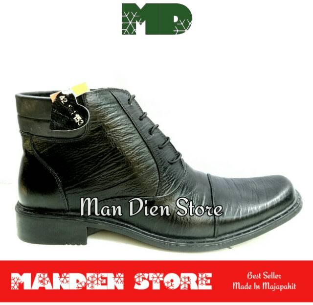 MANDIENS - SJ153-KY Sepatu Bots Kulit Sapi Asli PDH TNI POLRI Original Medali Export Quality