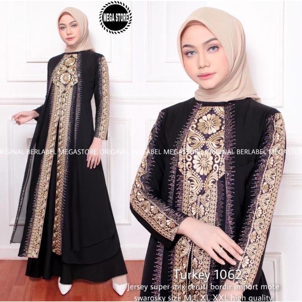 GAMIS TURKEY BORDIR turkey lebaran original produk by mega store