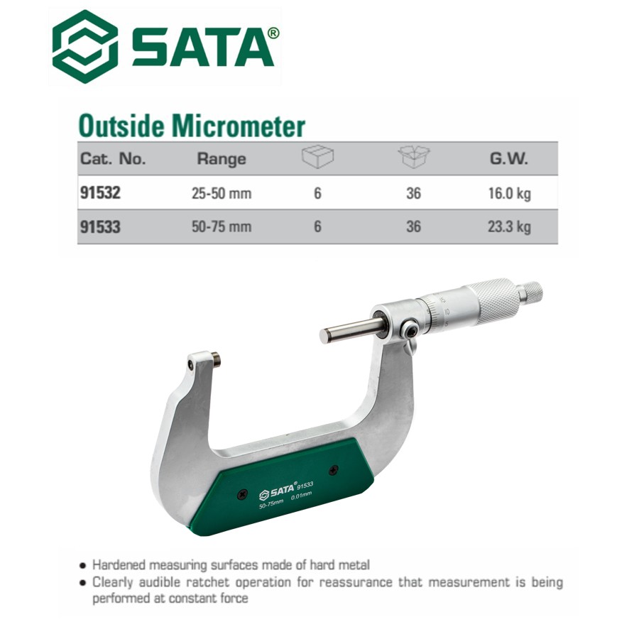 JANGKA SORONG 91533 OUTSIDE MIRCOMETER 50-75mm SATA