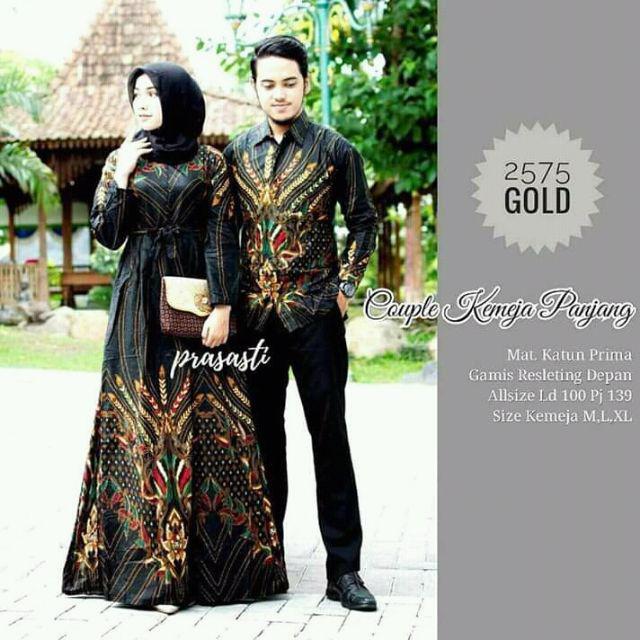 Wou Batik Couple Reino Brokat - Batik Couple Kebaya Modern Wanita Brokat Brukat Dress Kekinian