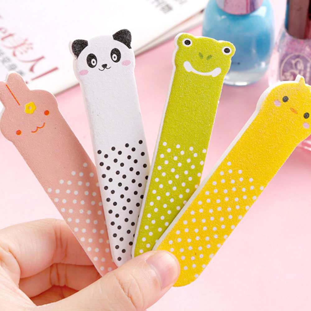 【COD Tangding】Emery Strip Nail File Mini Cartoon Animal Patern Nails Strips Nail Small Rubbing Strips for Polishing
