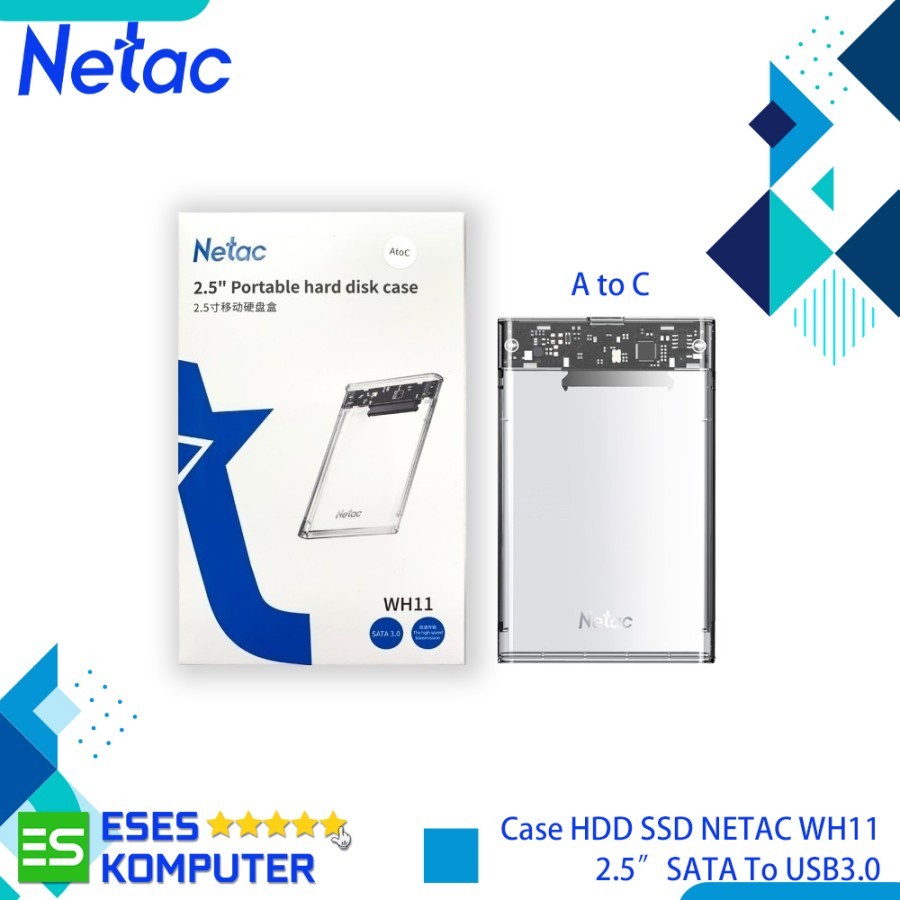 External Case HDD SSD Netac WH11 2.5&quot; SATA to USB3.0 Enclosure Hardisk