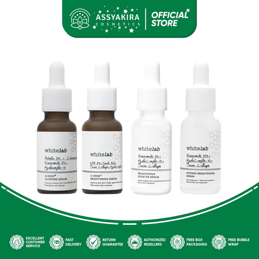 Whitelab Brightening Face Serum 20ml | Whitelab Niacinamide 5% | Whitelab C-Dose+ Brightening Serum | Whitelab A-Dose+ Glowing Serum