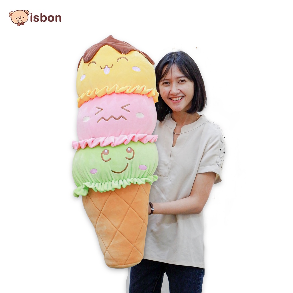 Boneka guling es krim ice cream lucu kualitas premium bahan halus lembut SNI-Istana Boneka-28inch