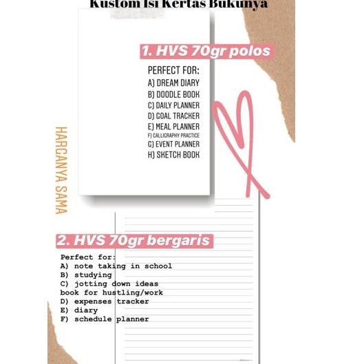 

[KODE MYVOV] Tambahan 50 Lembar Kertas Polos/Bergaris/Dotted/Grid Buku Tulis A4 & A5 & B5 Writescape