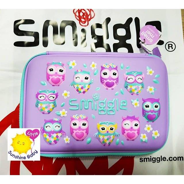 

Smiggle Pencil Case Cute Owl Purple Hardtop Ori