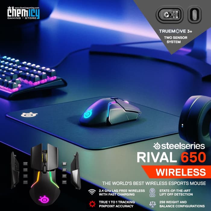 Steelseries Rival 650 Quantum Wireless Gaming Mouse