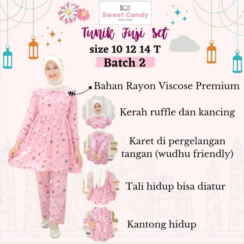 Afsheenastore Tunik Fuji Set By Sweet Candy / Setelan Teen 10-14T