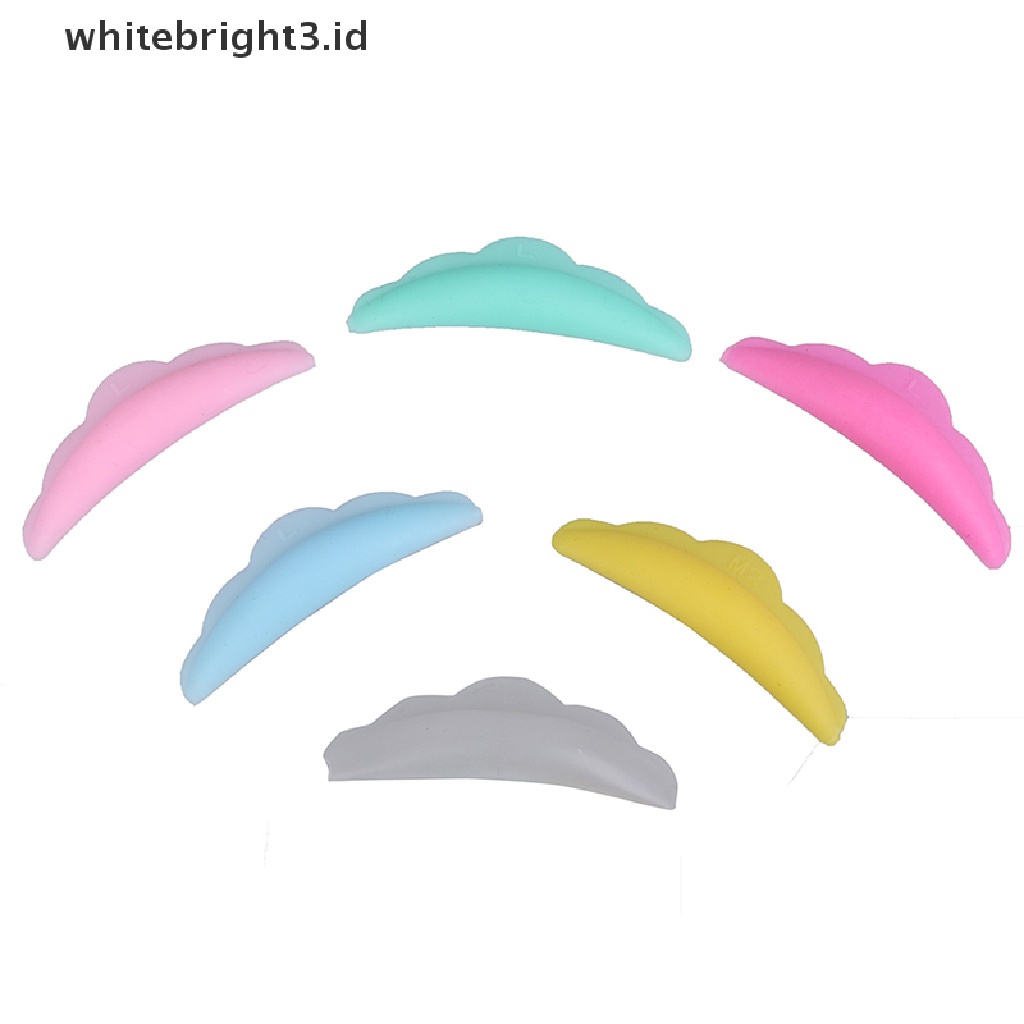 (whitebright3.id) 5 Pasang Pad Silikon Pelindung Pengangkat Bulu Mata Ukuran XS S M L XL