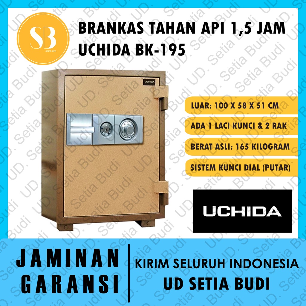 Brankas Tahan Api 2 Rak Non-Alarm Uchida BK 195