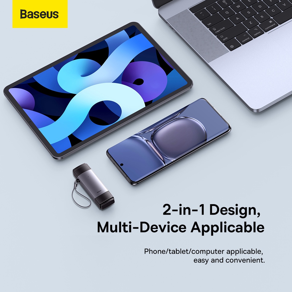 Baseus 2in1 SD Card Reader USB 3.0/Type-C to SD/TF Card OTG SDXC