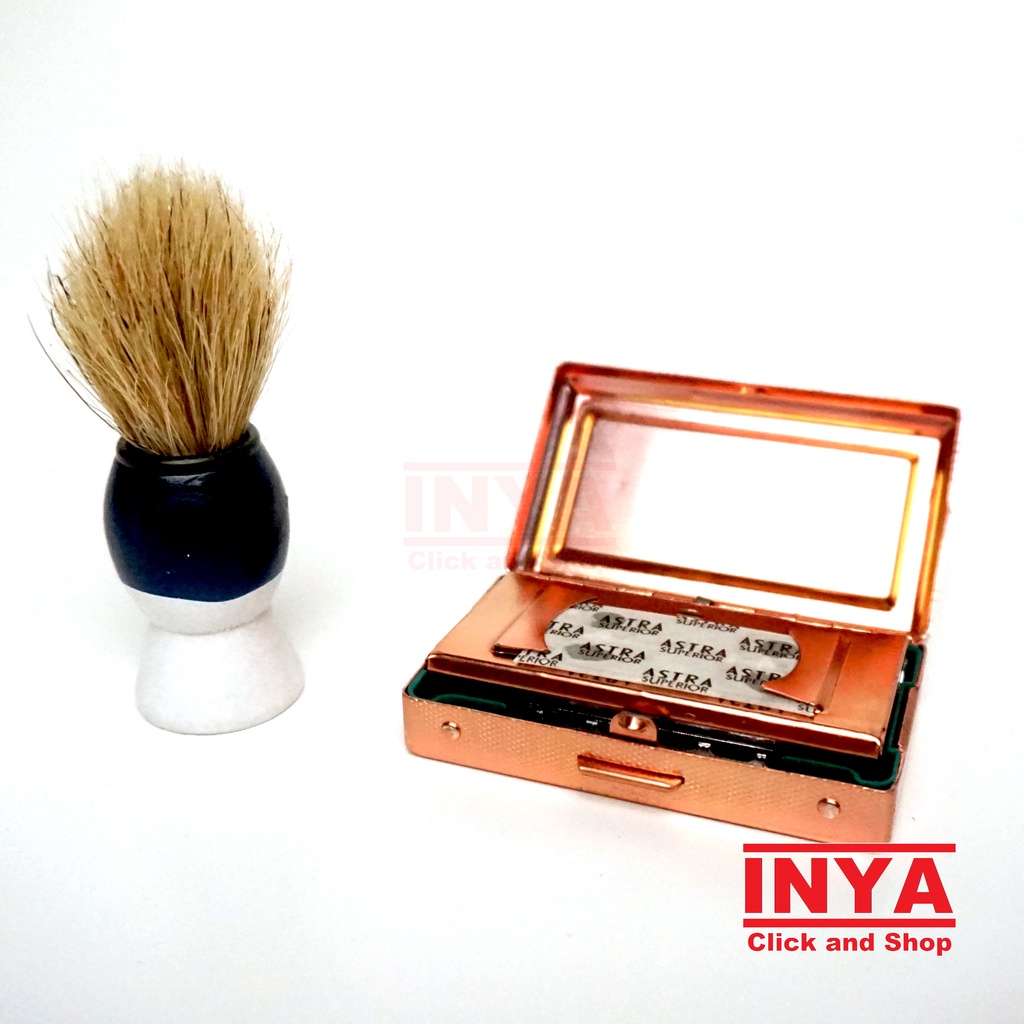 EBALLFLY SHAVING BRUSH NATURAL HORSE HAIR 1 pcs - Kuas Cukur Kumis Bulu Kuda