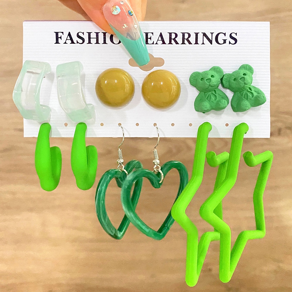 Set Anting Menjuntai Bentuk Jamur Bebek Butterfly Geometris Hati Awan Untuk Wanita