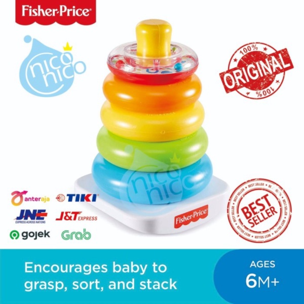 

Fisher Price Rock-a-Stack 5 Rings Mainan Edukasi Anak Bayi Balita Berkualitas
