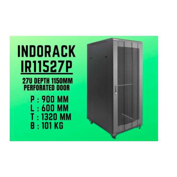 INDORACK CLOSE RACK 27U DEPTH 1150MM PERFORATED DOOR - IR11527P