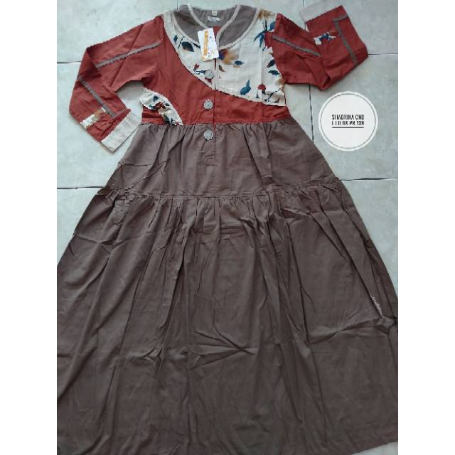 Gamis Shabrina CND batik dan bunga