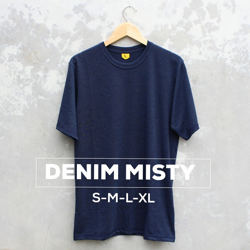 Kaos Polos Pria Denim Misty Cotton Combed 30s - Baju Polos Pria Denim Misty