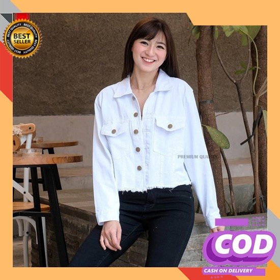 Autumn Fashion European American Lagre Size Denim Hole Jacket Wom Xn17 Jaket Jeans Wanita / Sheren