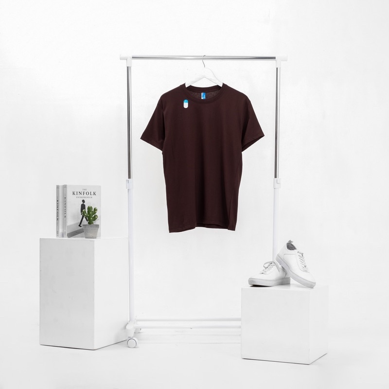 KAOS POLOS COMBED 30S LENGAN PENDEK PRIA DAN WANITA 100% COTTON ORIGINAL cocok untuk sablon-30s COKLAT KOPI