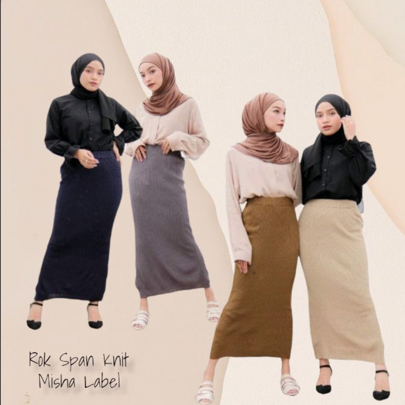 (BISA COD) ROK SPAN RAJUT KNIT PREMIUM (TEBAL/TIDAK NERAWANG)