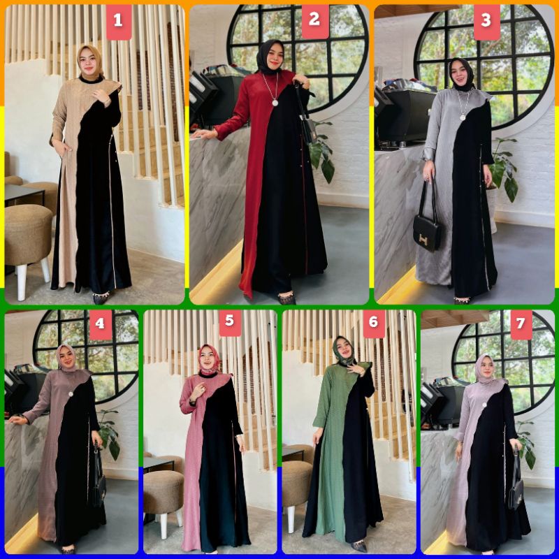 GAMIS WANITA MUSLIMAH TERBARU DARI HMF LUXURY LAVEENA DRESS #47