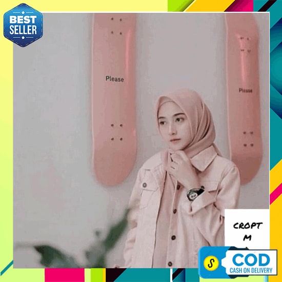 Jaket Jeans Kekinian Terbaru Modis Import Wanita Original Distro Branded Premium Murah Cewek Jaket L