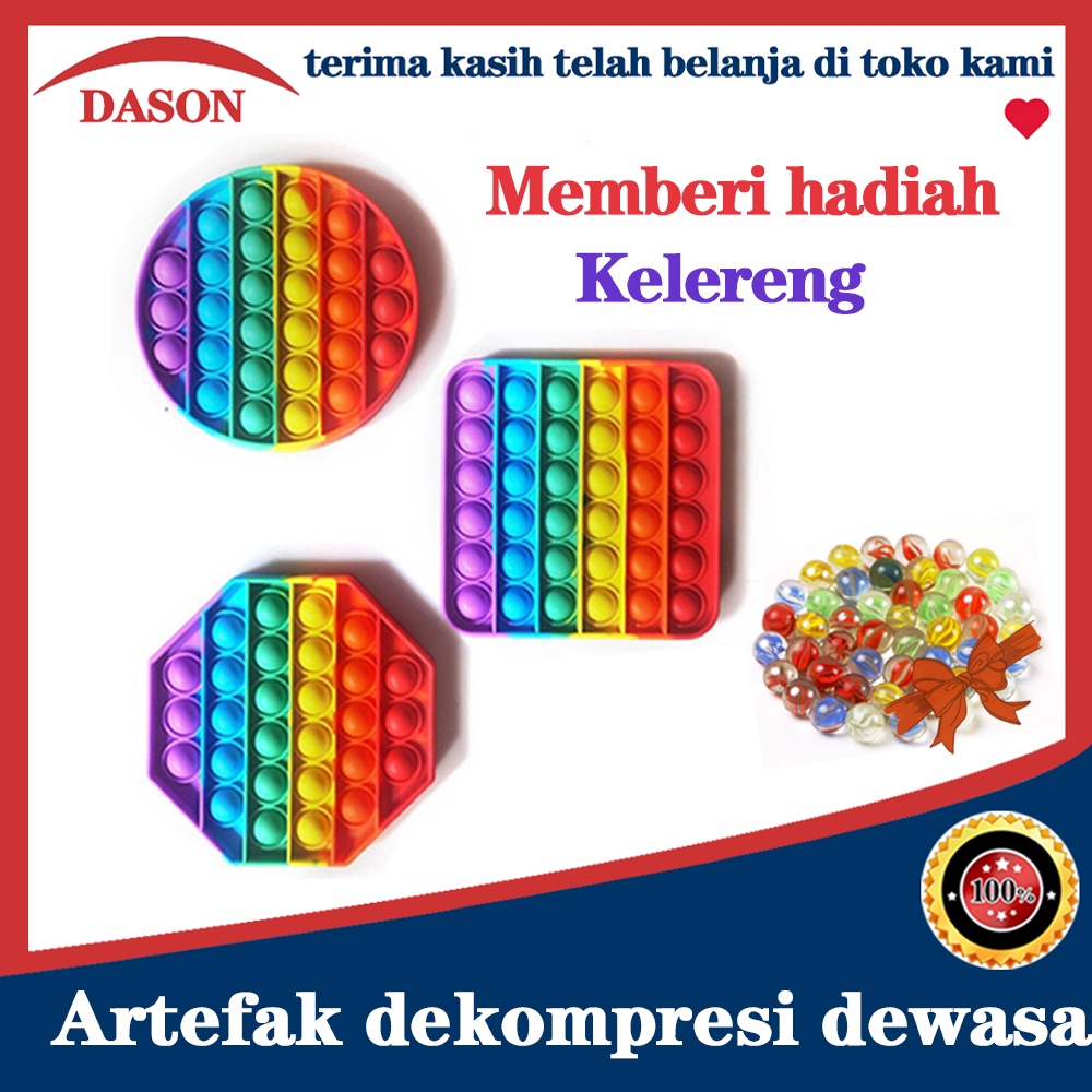 *Pop It Fidget Toy Push bubble kids Murah Rainbow Mainan Anak Penghilang Stress Tiktok