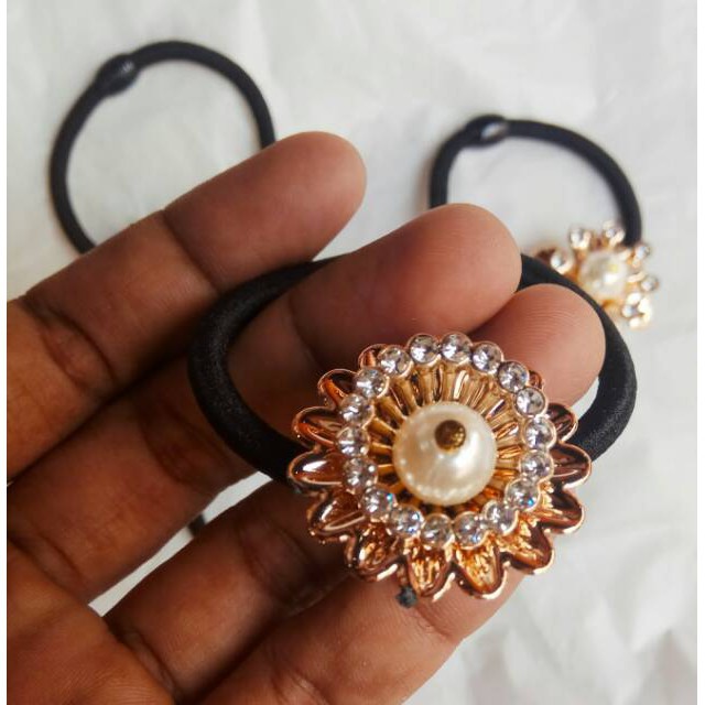 grosir  Ikat rambut Karet rambut mote permata isi 12 pcs