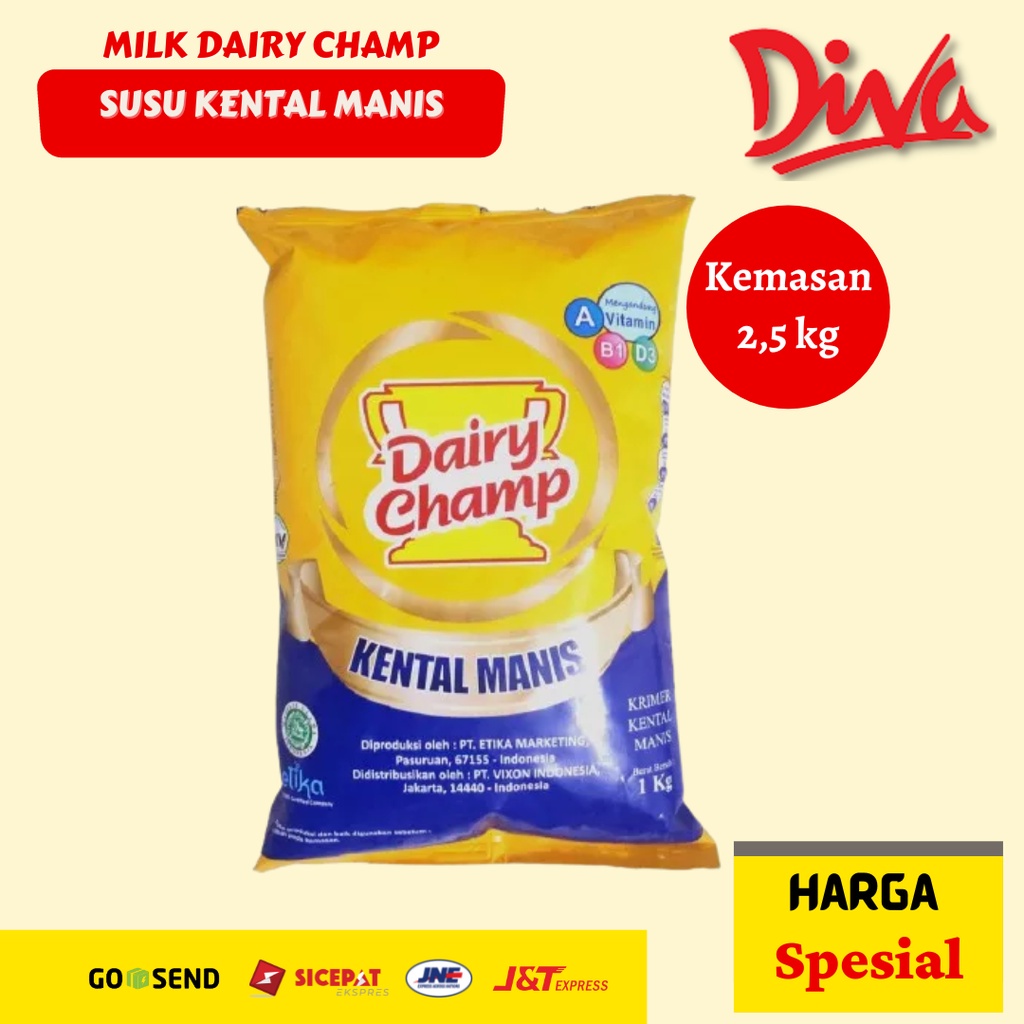 

[2,5kg] Dairy Champ Susu Kental Manis / Krimer Bantal Kental manis | 2.5 KG