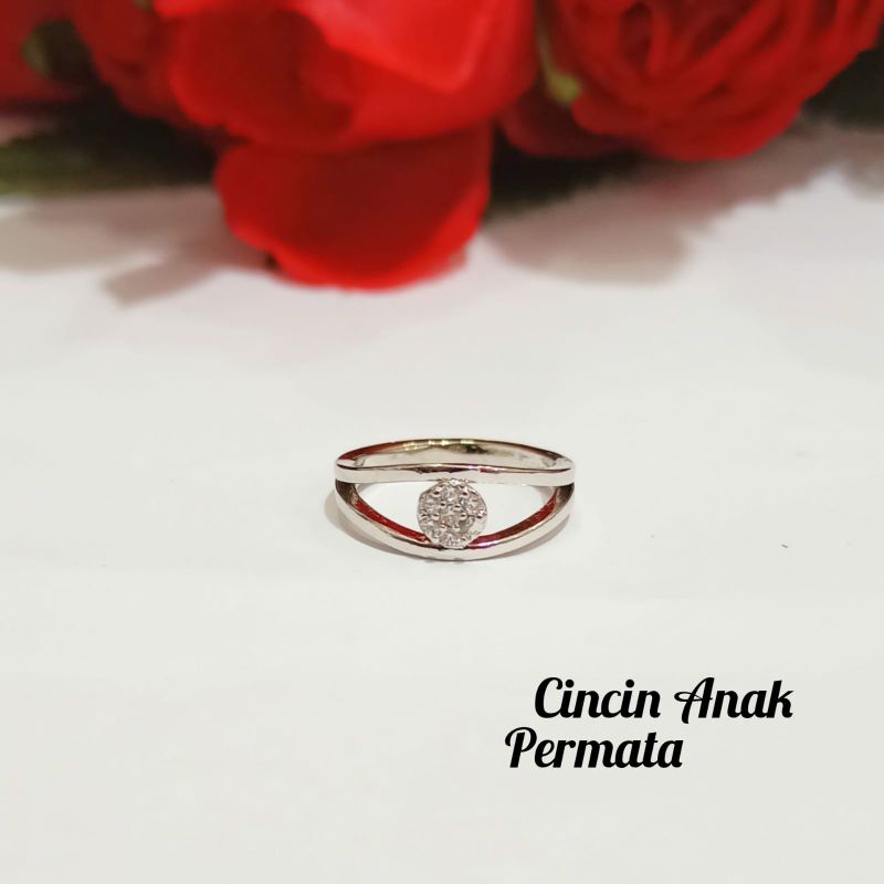 Cincin Anak Permata Zircon Silver limited edition (COD)