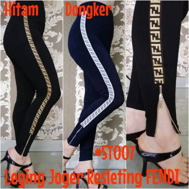 Legging Jogger resleting fendi ( CEK STOK)
