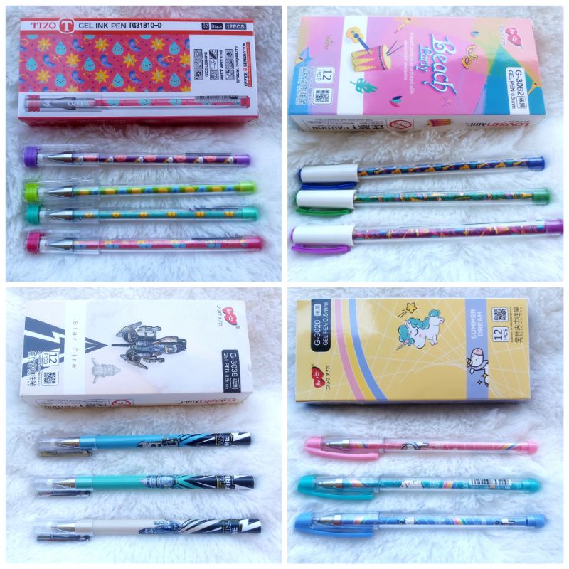 

[Isi 12] BOLPEN GEL MERK TIZO / ZHIXIN LUCU UNIK COWOK CEWEK MOTIF RANDOM