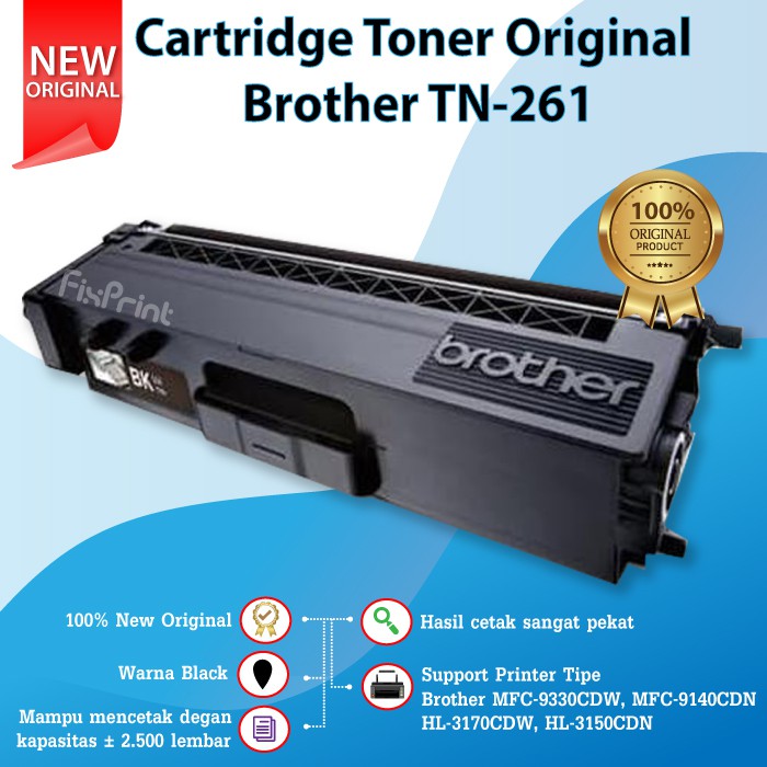 Cartridge Tinta Toner Brother TN-261 TN261 Original Printer MFC-9330CDW 9140CDN HL-3170CDW 3150CDN