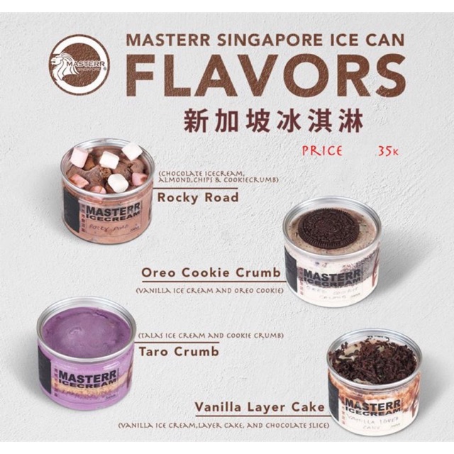 

Ice cream can Masterr Singapore 7 flavors
