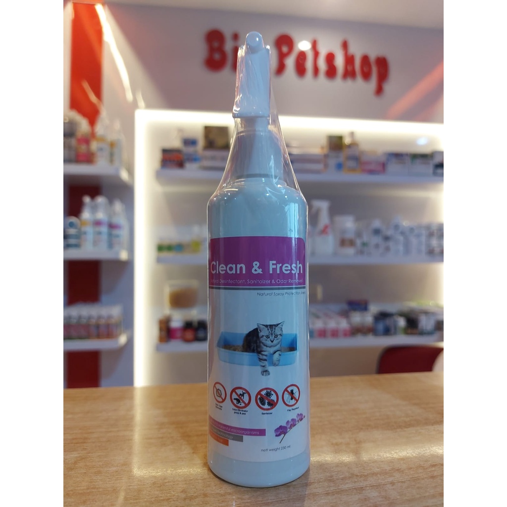 diatomix clean &amp; fresh anti bakteri spray anti kuman semprot kandang dan ruangan, pasir kucing anti bau