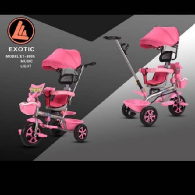 Stroller Tricycle Sepeda Tiga Roda Anak Balita Exotic ET-8805 musik lampu