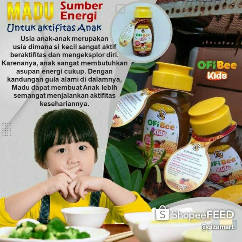 Madu Alami Khusus Anak | Madu Kecerdasan dan Madu Gemuk Anak | Madu Lebah Nektar Bunga OFi Bee Kids