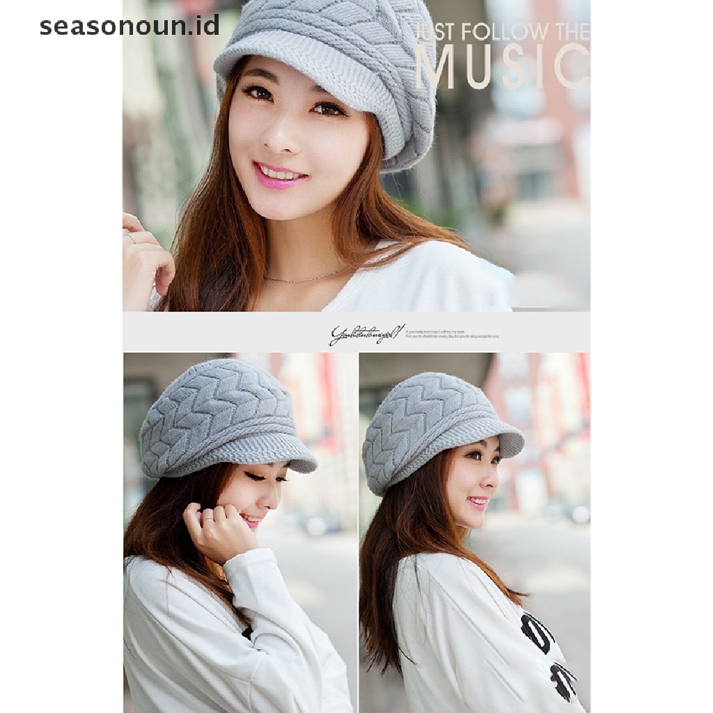 Topi Beanie Baret Rajut Hangat Untuk Wanita