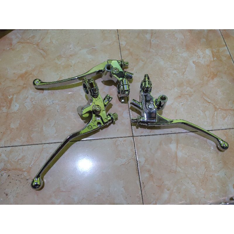 Handle Kopling set dudukan honda GL megapro tiger original chrome krom
