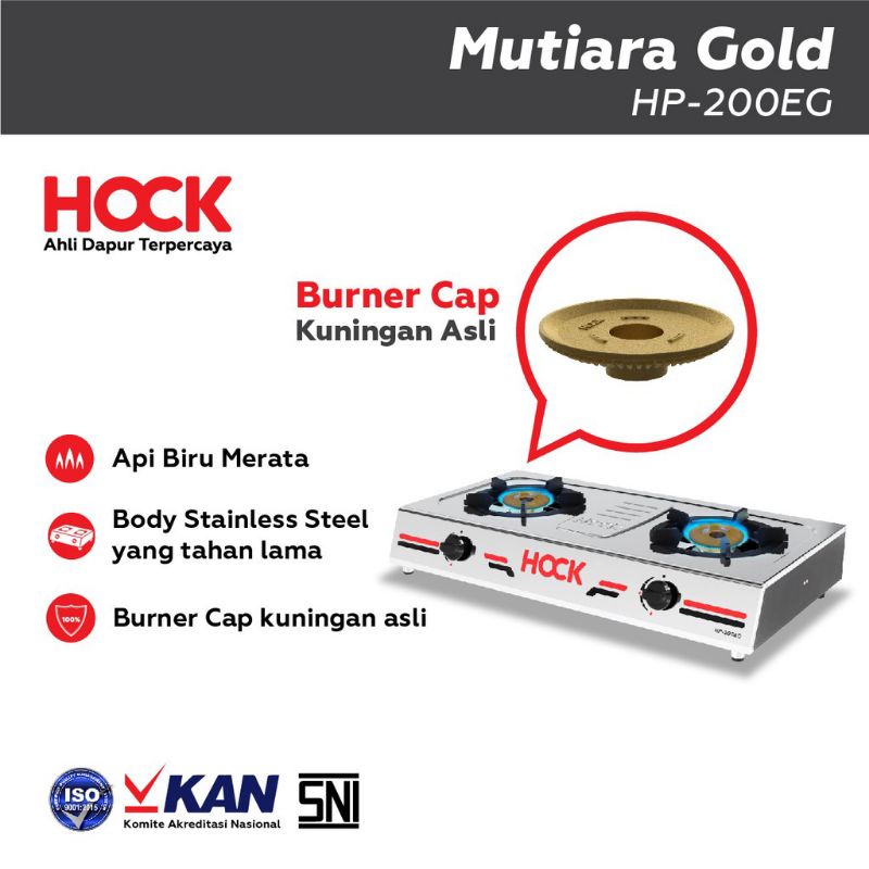 PROMO KOMPOR GAS 2 TUNGKU STAINLESS STEL HOCK HP 200EG