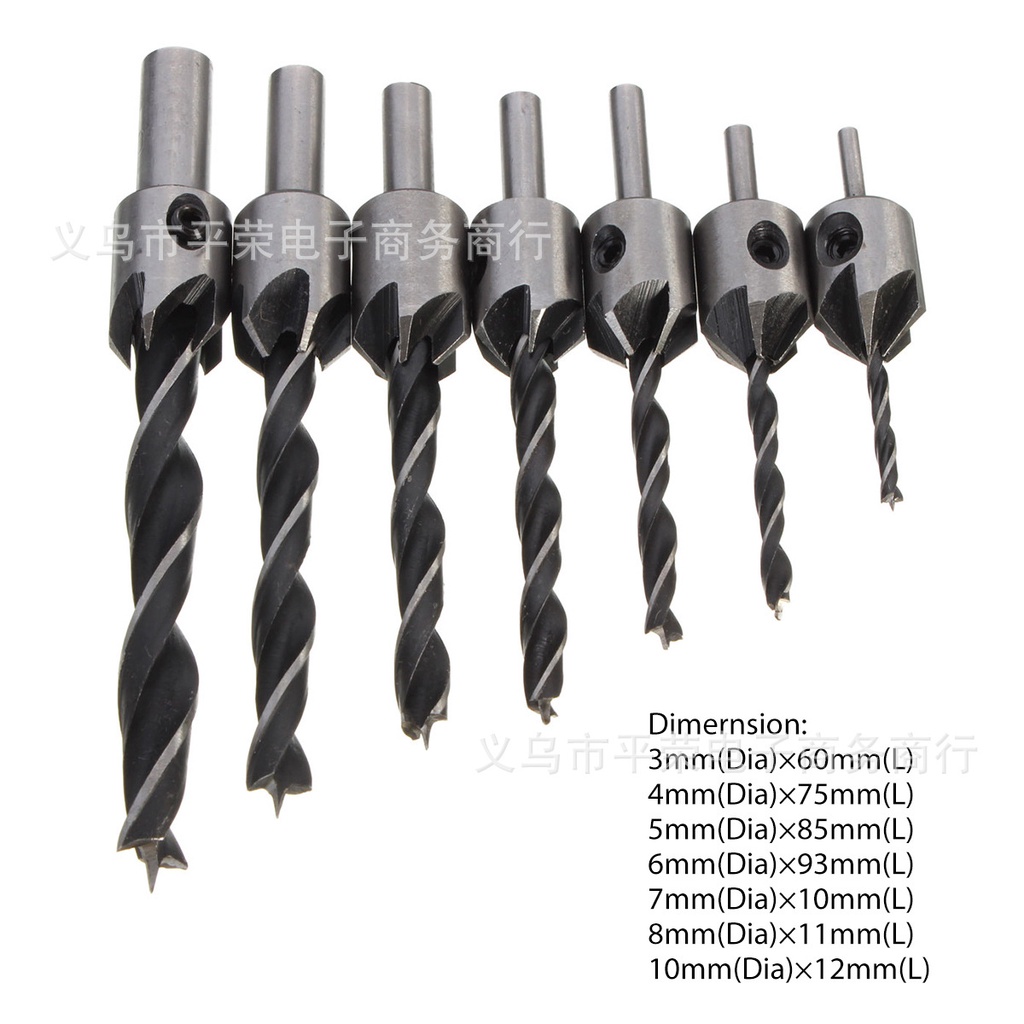 Mata Bor Kayu Drill Bit Countersink HSS 3-10mm Kualitas Super