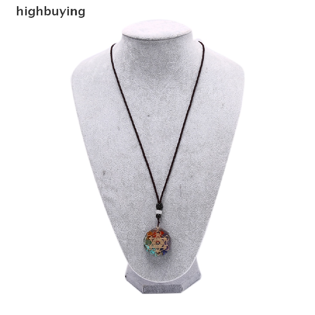 Hbid Kalung Liontin Batu Chakra Om Orgonit Untuk Meditasi Energi Penyembuhan Handmade