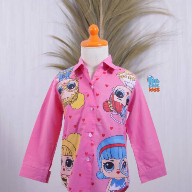 BISA COD - Baju atasan KEMEJA ANAK MOTIF LOL / ATASAN ANAK PEREMPUAN