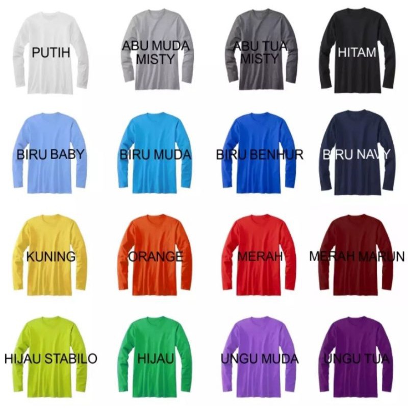 QH Kaos Polos Lengan Panjang 24s - Pink Panta