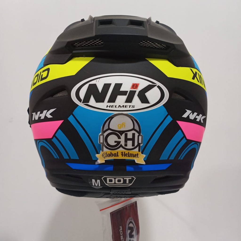 HELM NHK R1 XINOID NHK R-1 XINOID BLACK YELLOW BLUE DOFF DOUBLE VISOR