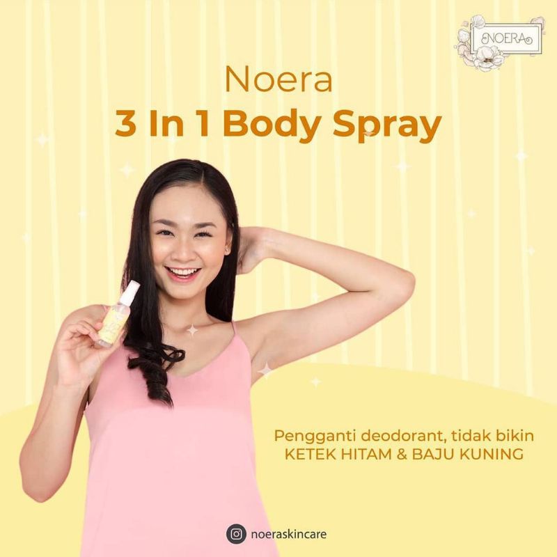 SALEE!! Noera 3 In 1 Body Spray | Natural Deodorant Spray BPOM 60ml