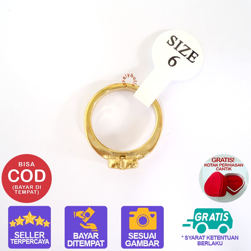 Lovelybutik Cincin Titanium Anti Karat Lil1 Cincin Wanita Titanium Model Permata Love