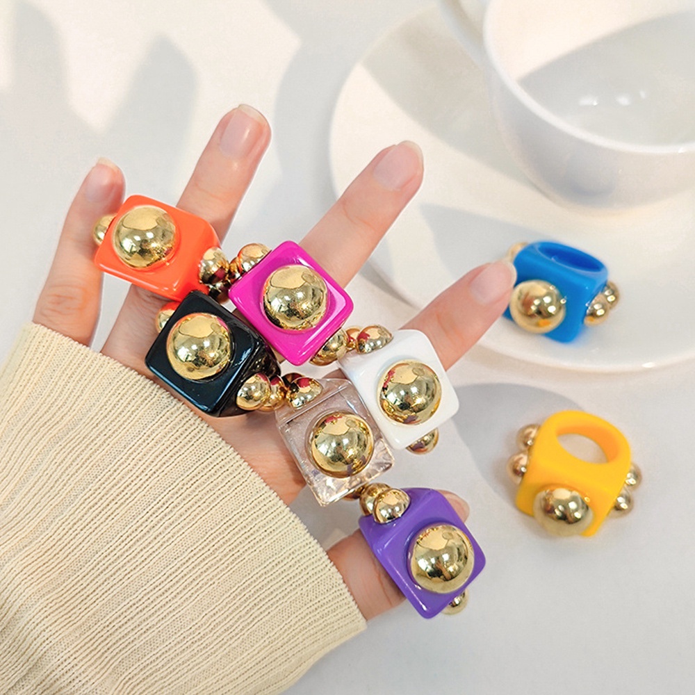 Needway  Cincin Ibu Jari Pria / Wanita Gaya Punk Korea Bahan Resin Metal 2021 Multi Warna