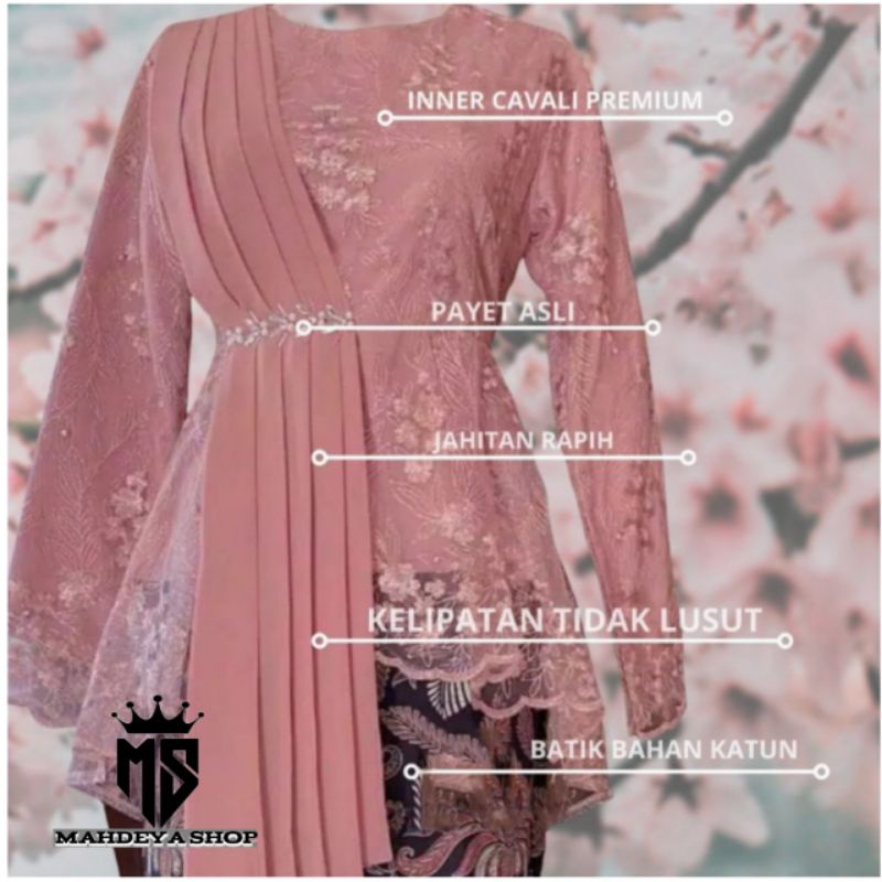 Batik Brokat Couple Kebaya Jumbo Modern, Kebaya Tunangan Sarimbit Kondangan, Kebaya Wisuda Amalia-4